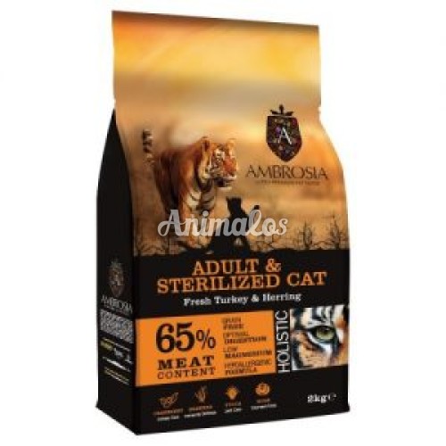 אמברוסיה מזון חתול בוגר / מעוקר הודו והרינג 1.5 ק"ג כתום אולטרה פרימיום